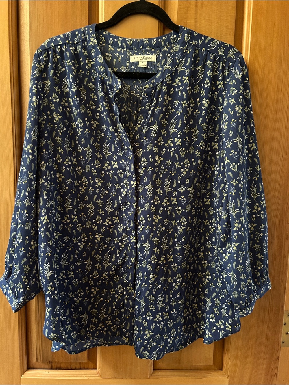 Lucky Brand Navy Floral Button-Down Blouse